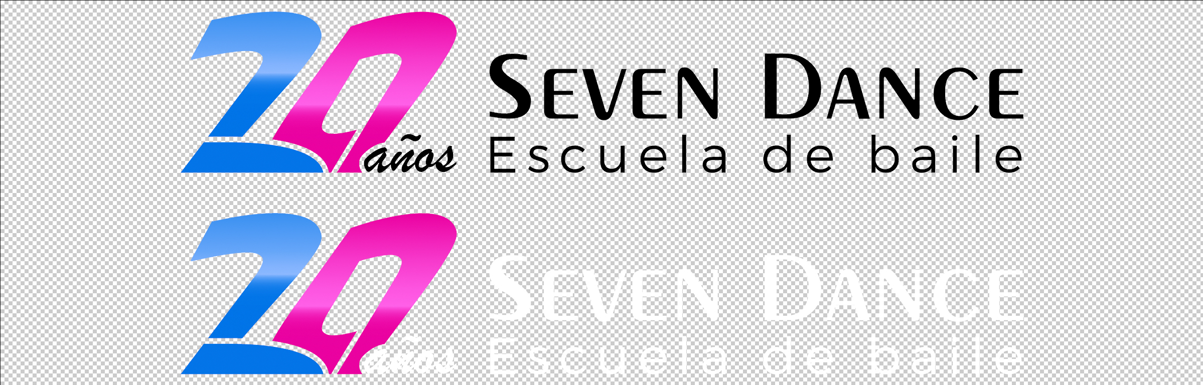 Logo horizontal 20años Seven Dance escuela de baile